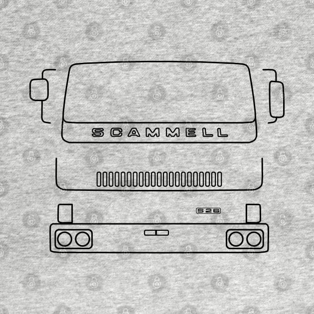 Scammell S26 classic lorry black outline graphic by soitwouldseem